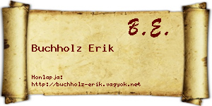 Buchholz Erik névjegykártya